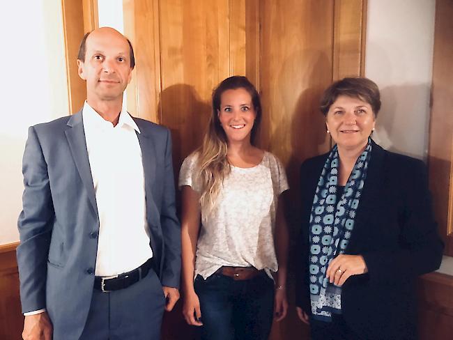 Ständerat Beat Rieder, CVPO-Präsidentin Franziska Biner und Nationalrätin Viola Amherd (von links)