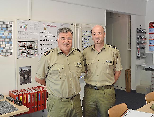 Bernhard Zen-Ruffinen und Silvan Lorenz sind die Oberwalliser Zivilschutzkommandanten.