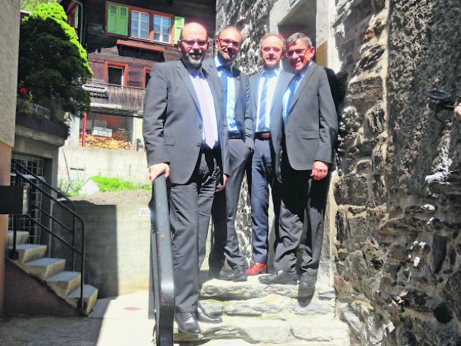 Verantwortlich. Verwaltungsrat, Betriebs- und Geschäftsführer der Aletsch AG (von links): Michel Schwery, Diego Pfammatter, Urs Hildbrand und Paul Fux.