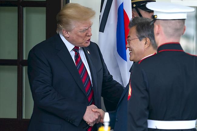 US-Präsident Donald Trump und Südkoreas Präsident Moon Jae-in tauschen sich am Dienstag in Washington über das Verhältnis zu Nordkorea aus.