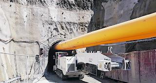 Kraftwerk Gere. Rund 580 von 2562 Metern des Kraftwerkstollens ausgebrochen. 