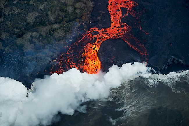 Der Vulkan Kilauea auf Hawaii spuckt weiter Lava. 