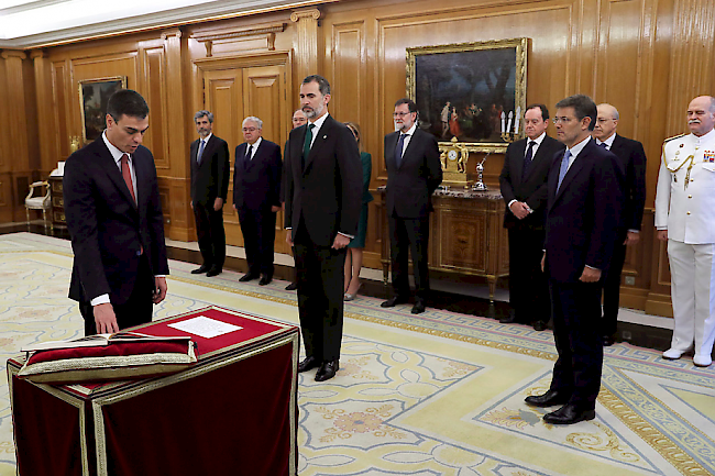 Politisches Oberhaupt. Sánchez (links) ist der siebte Regierungschef Spaniens seit dem Ende der Franco-Diktatur 1975.