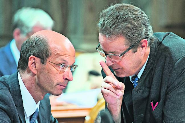 Etappensieg. Die Walliser CVP-Ständeräte Beat Rieder (links) und Jean-René Fournier.