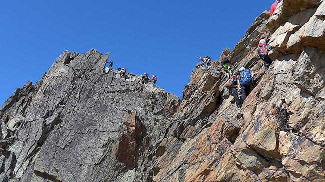 Der Klettersteig Jägihorn hat die Schwierigkeit K3-K4.