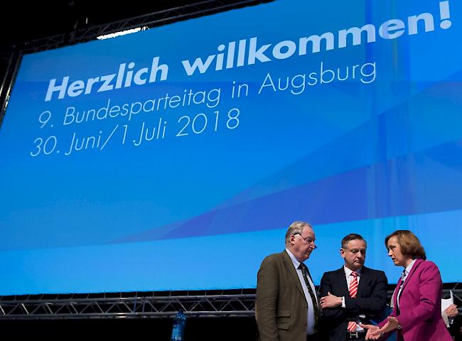 Unter Protesten. Begleitet von mehreren Demonstrationen findet in Augsburg am diesem Wochenende der Bundesparteitag der AfD statt.