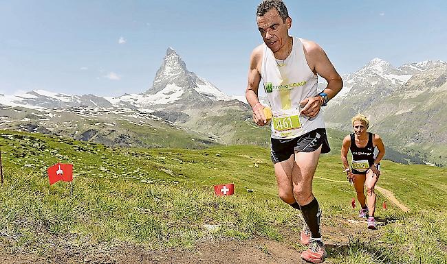 Roger Schnyder beim Zielanstieg: Der Oberwalliser hat in seiner Kategorie den Halbmarathon  die letzten vier Jahre gewonnen.Foto Marathon-Photos.com