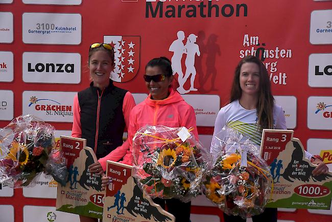 Die schnellsten Frauen: Sarah Tunstall, Ivana Iozzia, Annamae Flynn (von links).