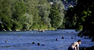 In der Aare in Bern wird seit Samstag ein Schwimmer vermisst.&nbsp;