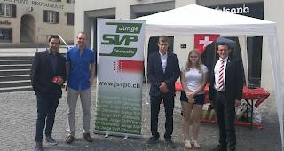 Die 1. August-Aktion der JSVPO auf dem Briger Sebastiansplatz