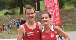 Sie dominierten auf der Halbmarathonstrecke: Lukas Marty und Sabine Kuonen.