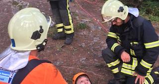 Rettung eines Verunfallten im Abenteuerwald Saas-Fee