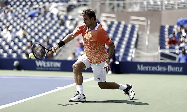 Harte Arbeit. Stan Wawrinka hat an den US Open in New York die dritte Runde erreicht.