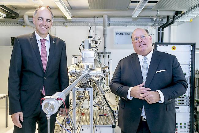 «Sehr gut informiert». McMullen hat Staatsrat Darbellay am ETH-Campus in Sitten getroffen.
