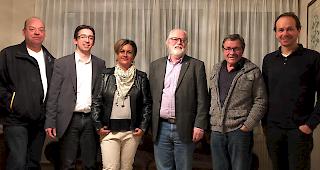 Verfassungsrat. Die Kandidaten der SVP Bezirk Visp: Alain Imboden, Michael Kreuzer, Ursula Abgottspon, Josef Buman, Beat Gasser und Fabian Zurbriggen (v.l.). Es fehlen: Brigitte Imboden und Anton Daniel Aufdenblatten.