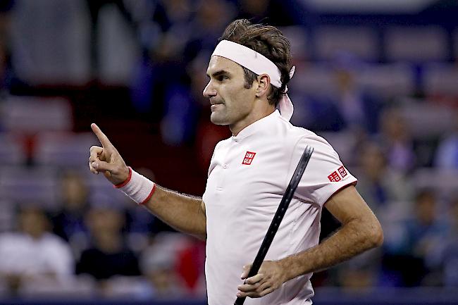 Geschafft. Roger Federer bezwingt Roberto Bautista Agut und steht beim Masters-1000-Turnier in Shanghai im Viertelfinal.