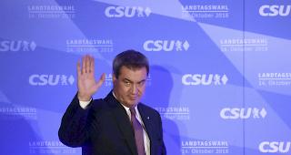 Bayerns Ministerpr&auml;sident Markus S&ouml;der: Die CSU habe "kein gutes Ergebnis" erzielt. "Wir nehmen es an mit Demut und werden daraus Lehren ziehen m&uuml;ssen." 