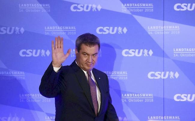 Bayerns Ministerpräsident Markus Söder: Die CSU habe "kein gutes Ergebnis" erzielt. "Wir nehmen es an mit Demut und werden daraus Lehren ziehen müssen."