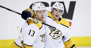 Starke Leistung. Im Spiel gegen die Calgary Flames wurde der Schweizer Kevin Fiala zum besten Spieler des Abends gew&auml;hlt.