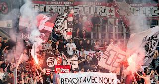Anh&auml;nger des FC Sitten sind vor dem Fussballspiel gegen YB angehalten worden.