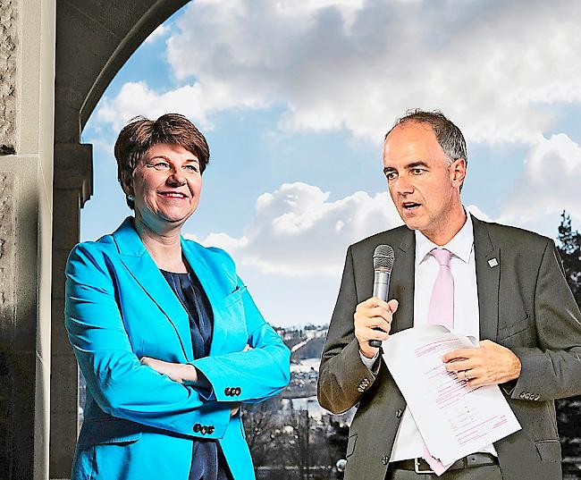 Wird Viola Amherd Bundesrätin, kann Christophe Darbellay seinen Traum vom Bundesrat wohl begraben.Foto Montage/viola-amherd.ch/WB