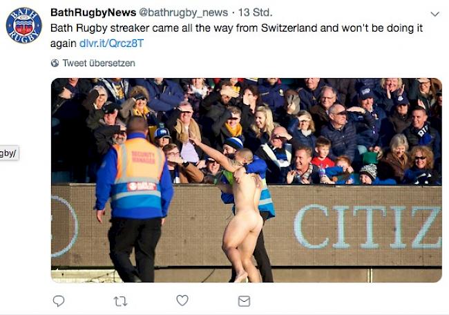 Bath Rugby vermeldete den Vorfall via Twitter.