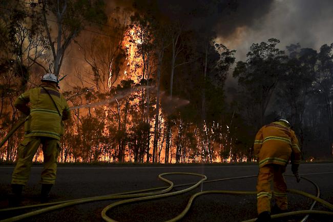 Löscharbeiten der Feuerwehr in Australien. 