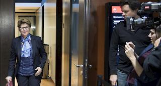 Bundesratskandidatin Viola Amherd erscheint am vergangenen Dienstag beim Hearing bei der SVP.