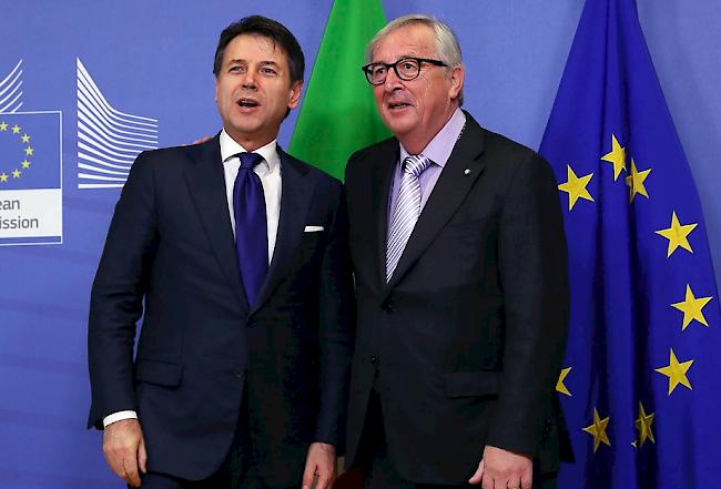 Italiens Regierungschef Giuseppe Conte trifft sich am Mittwochabend mit EU-Kommissionspräsident Jean-Claude Juncker. 