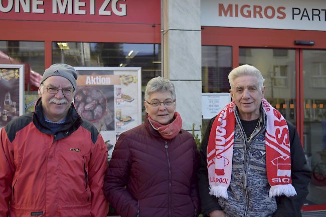 Urs (64) und Cornelia Oggier (63), Leuk-Stadt, German Seewer (68), Glis.