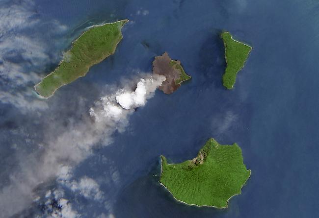 Massiver Abbruch. Der ursprünglich 338 Meter hohe Vulkan Anak Krakatoa misst nur noch 110 Meter.