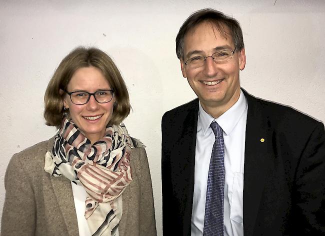 Die beiden Kandidaten der CSP des Bezirkes Visp Danica Zurbriggen Lehner und Thomas Egger.