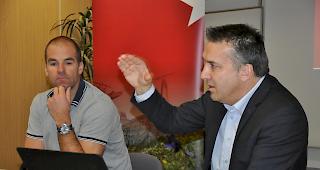 Die Walliser Bergbahnen mit Pr&auml;sident Berno Stoffel (rechts) und Vize Didier D&eacute;fago wollen den guten Saisonstart in den n&auml;chsten Monaten best&auml;tigen.