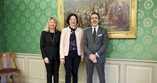 Staatsratspr&auml;sidentin Esther Waeber-Kalbermatten und Vizekanzlerin Monique Albrecht haben den in Genf stationierten portugiesischen Generalkonsul empfangen.