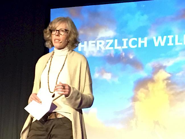 Romy Biner-Hauser, Gemeindepräsidentin von Zermatt an der Präsentation der neuen Zermatter Destinationsstrategie.