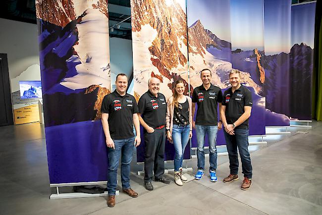 Mario Gertschen, Toni König, Judith Wyder, Helmut Perreten, Toni Alpinice haben am Freitag die Unesco Welterbe-Trophy lanciert.