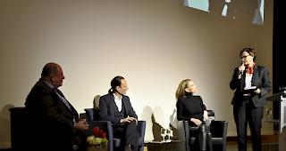 Das 21. Raiffeisen Forum (von links) Walter Kohl, Adrian Arnold, Katja Gentinetta und Carmen Zenklusen.