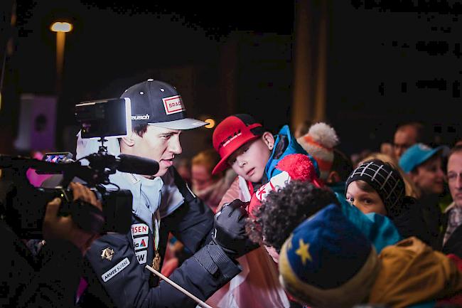 Impressionen vom Empfang von Ramon Zenhäusern in Visp.