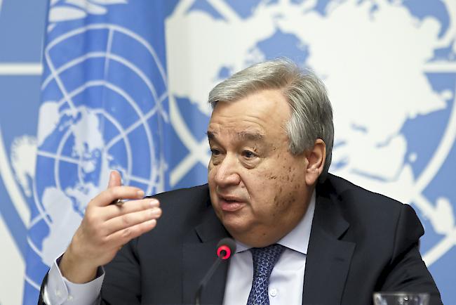 Uno-Generalsekretär Antonio Guterres warnte am Montag in Genf vor der Untergrabung der Menschenrechte in einigen Ländern. 