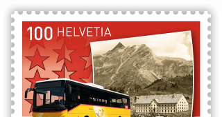 100 Jahre. Die Postautostrecke zwischen Brig und Domodossola wurde auf einer Briefmarke verewigt.
