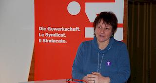 Gewerkschaftssekret&auml;rin Renata Werlen rief die Mitglieder dazu auf, sich am nationalen Frauenstreik- und Aktionstag zu beteiligen. 