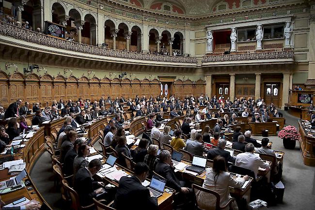 Parlamentarier debattieren während der Frühlingssession der Eidgenössischen Räte im März 2019 im Nationalrat in Bern.