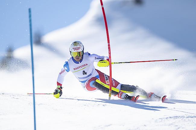 Loïc Meillard gewinnt den Slalom mit einer Zeit von 1:40,79.