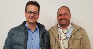 Rainer Oggier mit SPO-Pr&auml;sident Gilbert Truffer. 