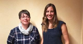 Die VBC-Pr&auml;sidentin Tilli K&uuml;ng (links) und die neue Trainerin Melanie Cina.