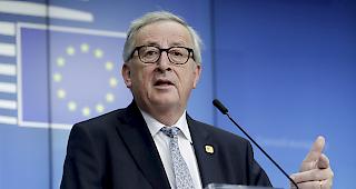 Zukunftspl&auml;ne. Sieht die deutsche Bundeskanzlerin Merkel als seine m&ouml;gliche Nachfolgerin: der abtretende EU-Kommissionschef Juncker.