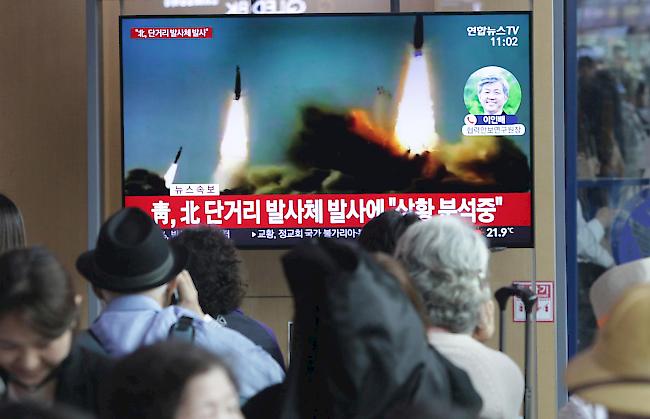 «Etliche Geschosse abgefeuert». Südkoreanische Medien berichteten am Samstag über mehrere Raketentests in Nordkorea.