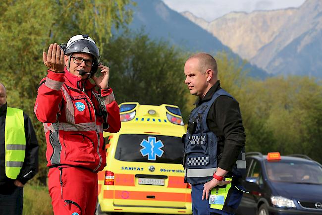 Auch die Air Zermatt nimmt an der Übung teil.