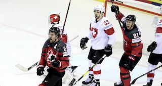 Am Ende jubelten die Kanadier.&nbsp;Die Schweiz scheidet auf brutale Art und Weise aus. Foto Keystone