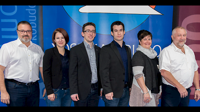 Alain Seiler, Beatrice Julier, Michael Kreuzer, Martin Julier, Francine Noti und Ernst Escher (von links).